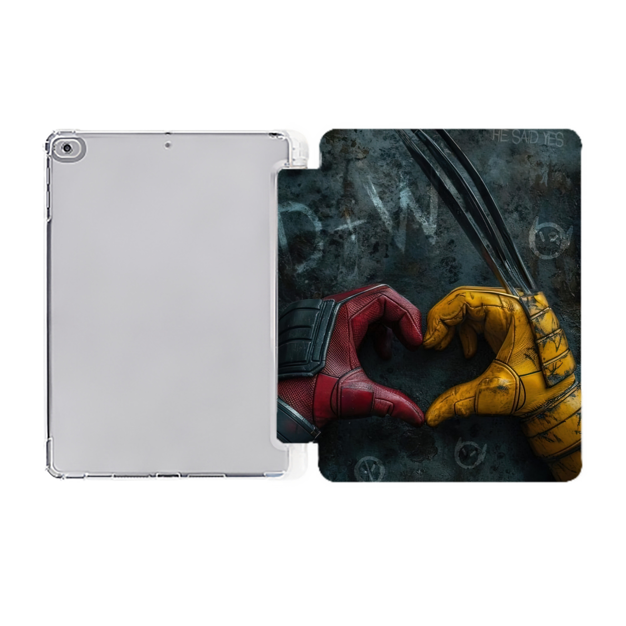 （画像用） Deadpool デッドプール IPad ケース ペン収納付き 三つ折りスタンド PUレザー×シリコン 対応機種9.5/10.5/10.9インチ